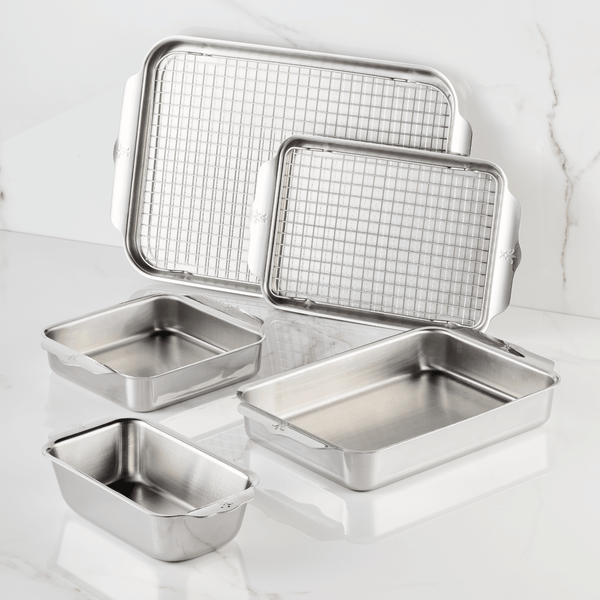 Hestan OvenBond® 7-Piece Tri-ply Clad Stainless Steel Gourmet Essentials Ovenware Set (50421) - iFoodservice Online