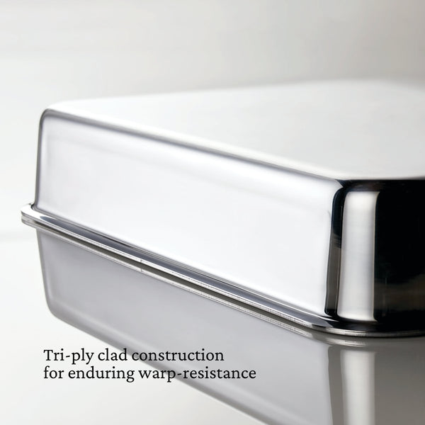 Hestan OvenBond® 9" x 13" Rectangular Tri-ply Clad Stainless Steel Baking Pan, Large (48653) - iFoodservice Online