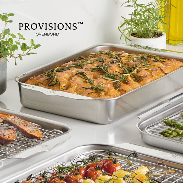Hestan OvenBond® 9" x 13" Rectangular Tri-ply Clad Stainless Steel Baking Pan, Large (48653) - iFoodservice Online