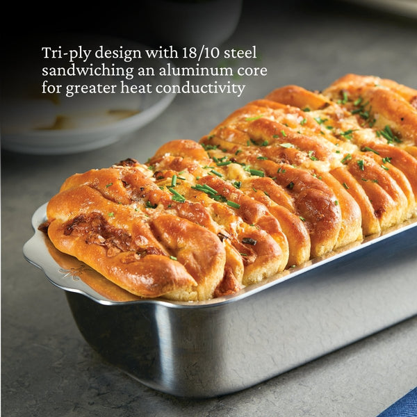 Hestan OvenBond® 9" x 5" Tri-ply Clad Stainless Steel 1lbs. Loaf Pan (48825) - iFoodservice Online