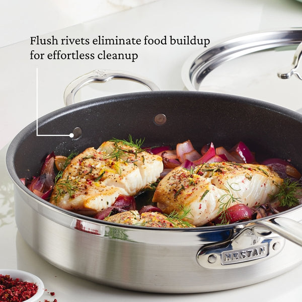 Hestan ProBond® Forged 10-Piece Professional Clad Stainless Steel Cookware Set with TITUM® Nonstick (31644) - iFoodservice Online
