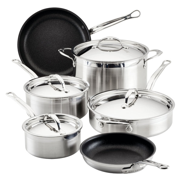 Hestan ProBond® Forged 10-Piece Professional Clad Stainless Steel Cookware Set with TITUM® Nonstick (31644) - iFoodservice Online