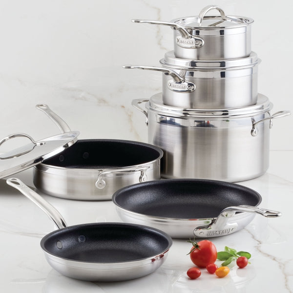 Hestan ProBond® Forged 10-Piece Professional Clad Stainless Steel Cookware Set with TITUM® Nonstick (31644) - iFoodservice Online