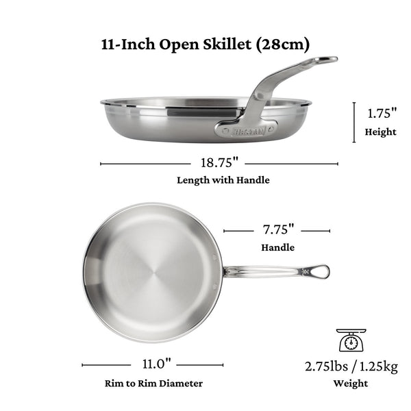 Hestan ProBond® Forged 11" Professional Clad Stainless Steel Skillet (31574) - iFoodservice Online