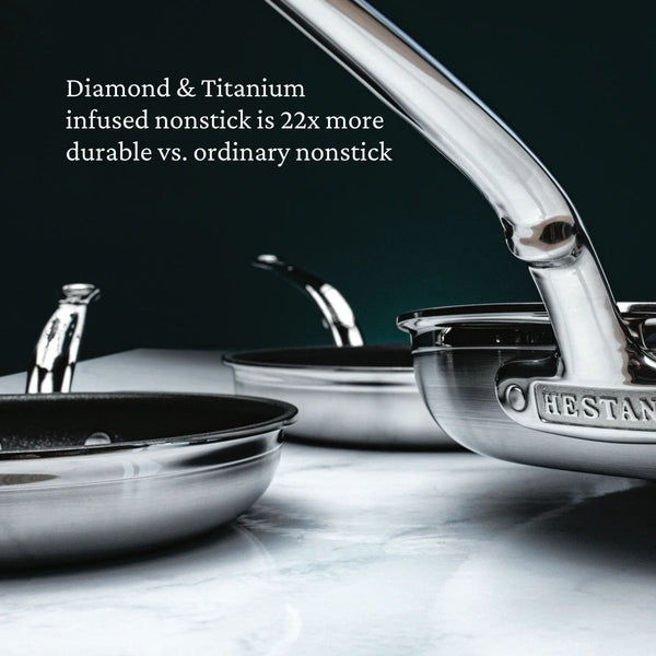 Hestan ProBond® Forged 11" Professional Clad Stainless Steel Skillet with TITUM Nonstick (31575) - iFoodservice Online