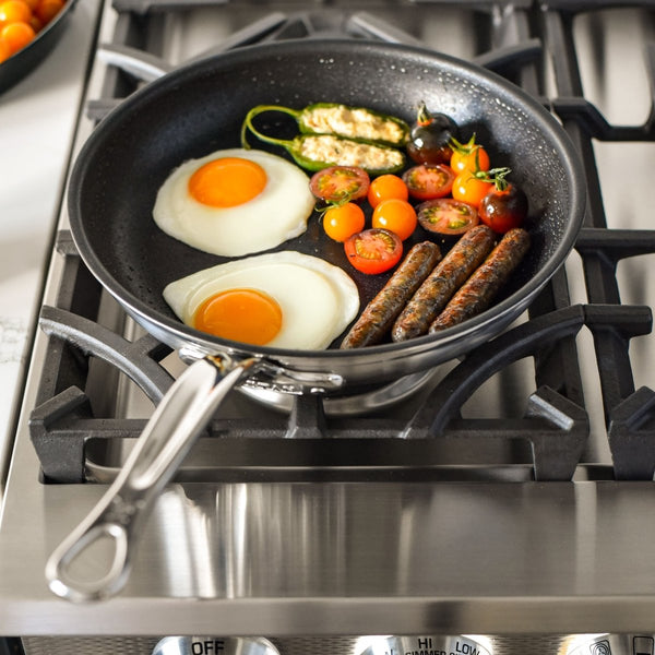 Hestan ProBond® Forged 11" Professional Clad Stainless Steel Skillet with TITUM Nonstick (31575) - iFoodservice Online