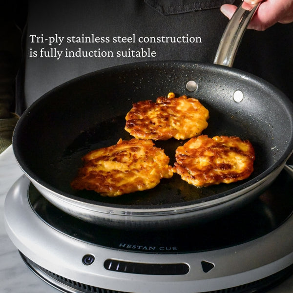 Hestan ProBond® Forged 11" Professional Clad Stainless Steel Skillet with TITUM Nonstick (31575) - iFoodservice Online