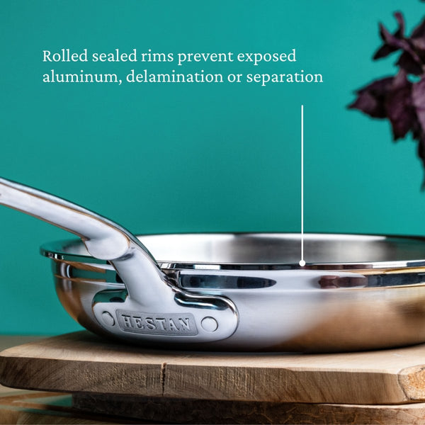 Hestan ProBond® Forged 12.5" Professional Clad Stainless Steel Skillet (31576) - iFoodservice Online