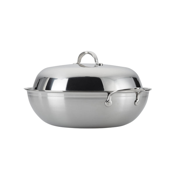 Hestan ProBond® Forged 14" Professional Clad Stainless Steel Wok with Dome Lid (31583) - iFoodservice Online
