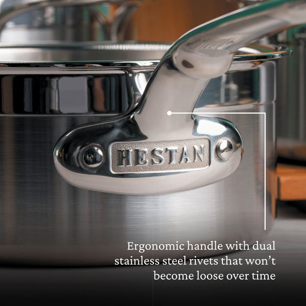 Hestan ProBond® Forged 1.5-Quart Professional Clad Stainless Steel Saucepan with Lid (31563) - iFoodservice Online