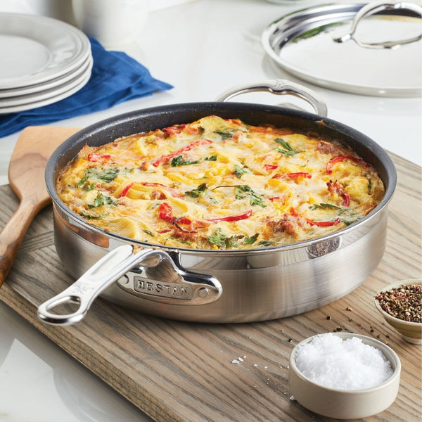Hestan ProBond® Forged 3.5-Quart Professional Clad Stainless Steel Sauté Pan with TITUM Nonstick (31707) - iFoodservice Online