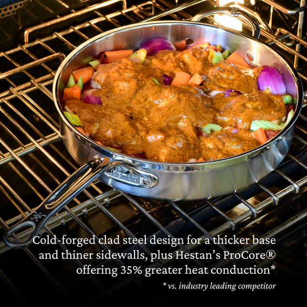 Hestan ProBond® Forged 5-Quart Professional Clad Stainless Steel Sauté Pan with Lid (31570) - iFoodservice Online