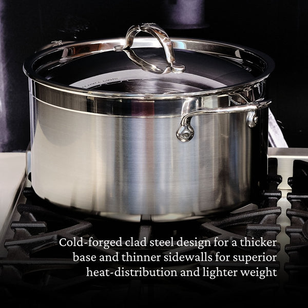 Hestan ProBond® Forged 8-Quart Professional Clad Stainless Steel Stockpot with Lid (31567) - iFoodservice Online