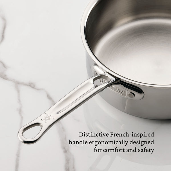 Hestan ProBond® Luxe 0.75-Qt. Polished Professional Clad Stainless Steel Butter Warmer (31791) - iFoodservice Online
