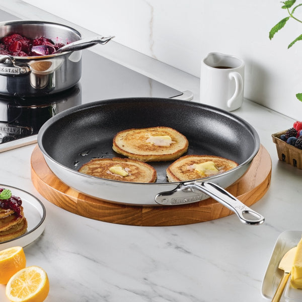 Hestan ProBond® Luxe 11" Professional Clad Stainless Steel Skillet with TITUM Nonstick (31786) - iFoodservice Online
