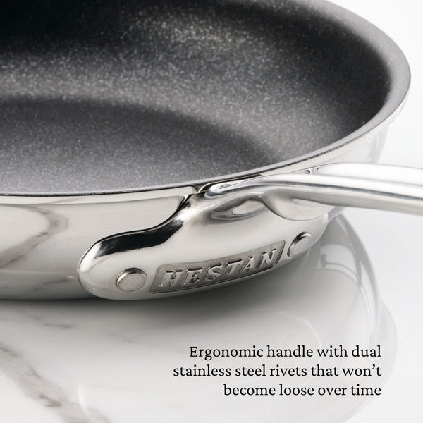 Hestan ProBond® Luxe 12.5" Professional Clad Stainless Steel Skillet with TITUM Nonstick (31787) - iFoodservice Online