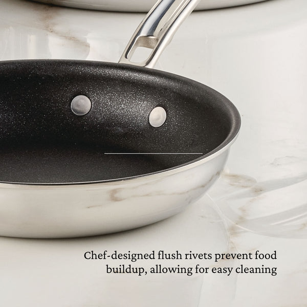 Hestan ProBond® Luxe 12.5" Professional Clad Stainless Steel Skillet with TITUM Nonstick (31787) - iFoodservice Online
