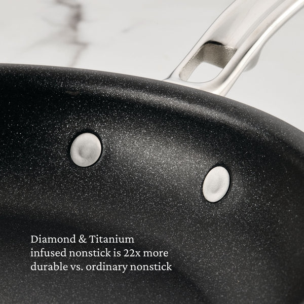 Hestan ProBond® Luxe 12.5" Professional Clad Stainless Steel Skillet with TITUM Nonstick (31787) - iFoodservice Online
