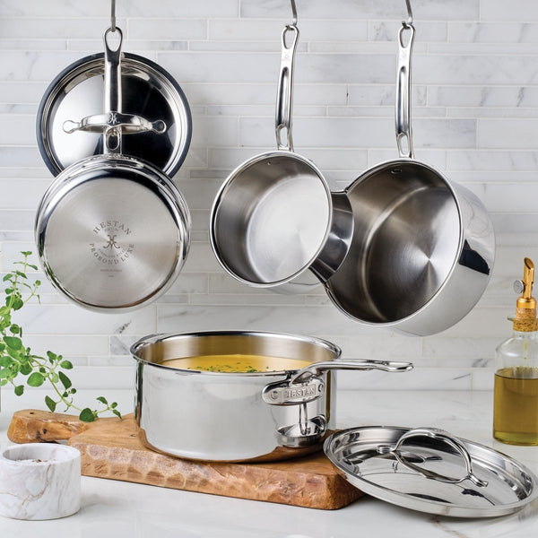 Hestan ProBond® Luxe 1.5-Quart Professional Clad Stainless Steel Saucepan with Lid (31769) - iFoodservice Online