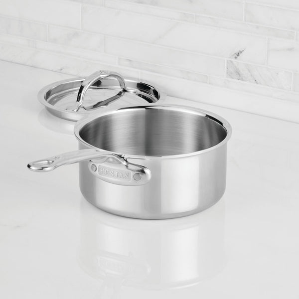 Hestan ProBond® Luxe 1.5-Quart Professional Clad Stainless Steel Saucepan with Lid (31769) - iFoodservice Online