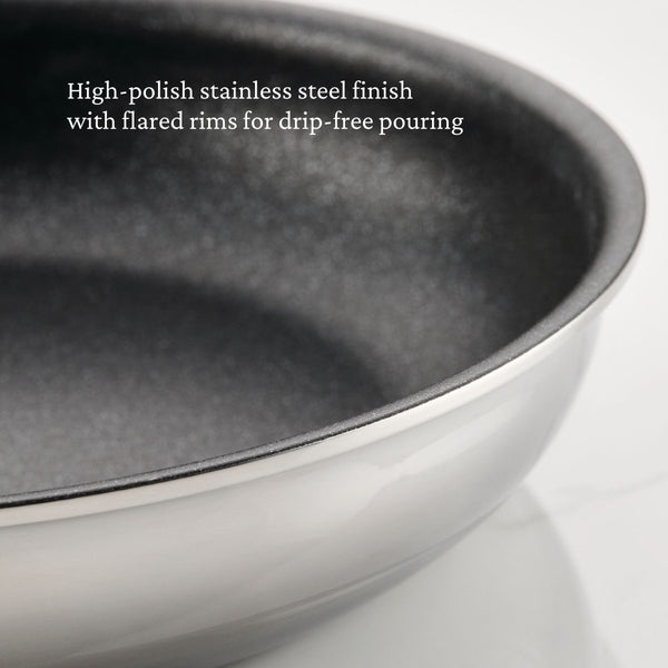 Hestan ProBond® Luxe 2-Piece Professional Clad Stainless Steel Skillet Set with TITUM® Nonstick (8.5 & 11-Inch) (31784) - iFoodservice Online