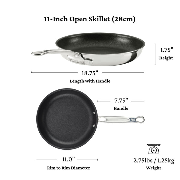 Hestan ProBond® Luxe 2-Piece Professional Clad Stainless Steel Skillet Set with TITUM® Nonstick (8.5 & 11-Inch) (31784) - iFoodservice Online