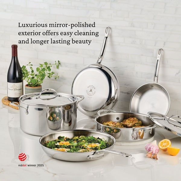 Hestan ProBond® Luxe 3-Quart Polished Professional Clad Stainless Steel Soup Pot and Steamer Insert Set (31765) - iFoodservice Online