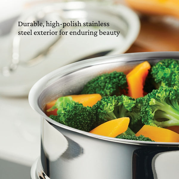 Hestan ProBond® Luxe 3-Quart Polished Professional Clad Stainless Steel Soup Pot and Steamer Insert Set (31765) - iFoodservice Online