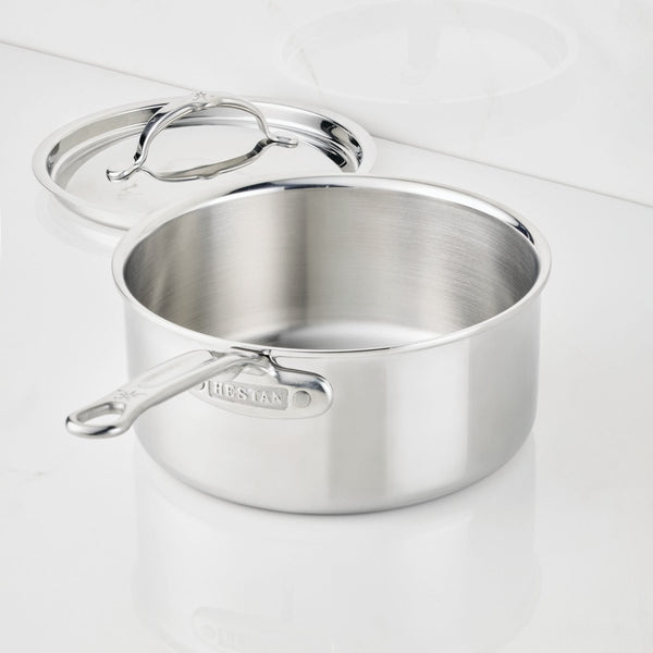 Hestan ProBond® Luxe 3-Quart Professional Clad Stainless Steel Saucepan with Lid (31782) - iFoodservice Online