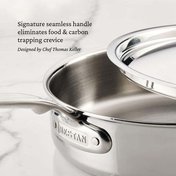 Hestan ProBond® Luxe 3.5-Quart Professional Clad Stainless Steel Sauté Pan with Lid (31774) - iFoodservice Online