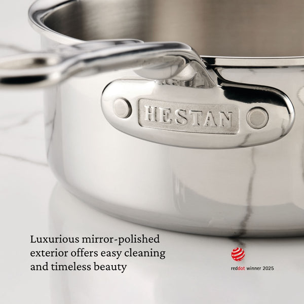 Hestan ProBond® Luxe 4-Quart Professional Clad Stainless Steel Saucepan with Lid (31772) - iFoodservice Online