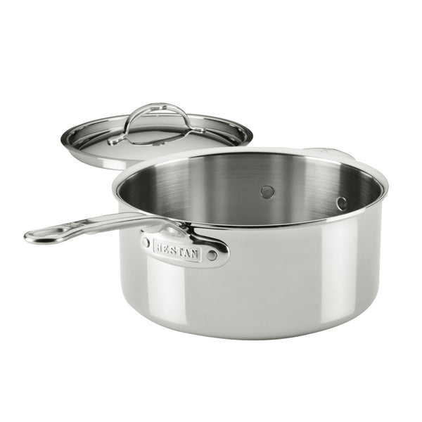 Hestan ProBond® Luxe 4-Quart Professional Clad Stainless Steel Saucepan with Lid (31772) - iFoodservice Online