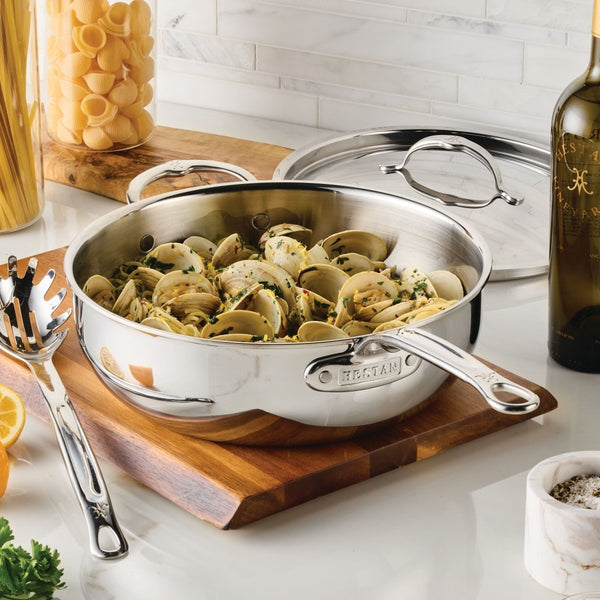 Hestan ProBond® Luxe 5-Quart Professional Clad Stainless Steel Essential Pan with Lid (31778) - iFoodservice Online