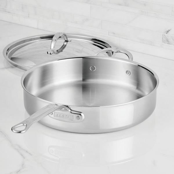 Hestan ProBond® Luxe 5-Quart Professional Clad Stainless Steel Sauté Pan with Lid (31776) - iFoodservice Online