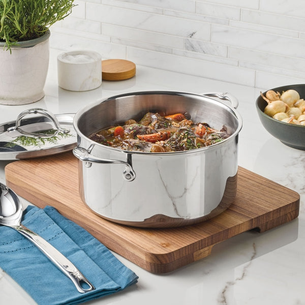 Hestan ProBond® Luxe 6-Quart Polished Professional Clad Stainless Steel Stock Pot with Lid (31794) - iFoodservice Online