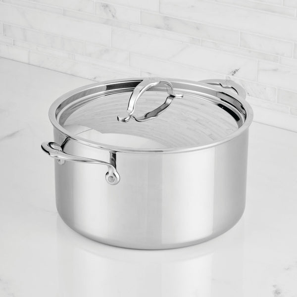 Hestan ProBond® Luxe 8-Quart Professional Clad Stainless Steel Stockpot with Lid (31773) - iFoodservice Online
