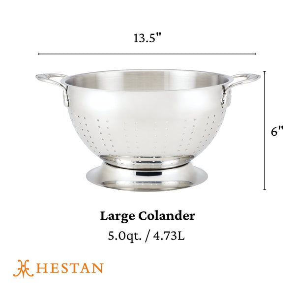 Hestan Provisions 5-Quart Stainless Steel Colander (48694) - iFoodservice Online