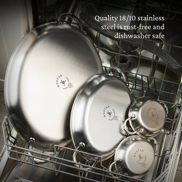 Hestan Provisions Large Clad Stainless Steel Oval Roaster (31723) - iFoodservice Online