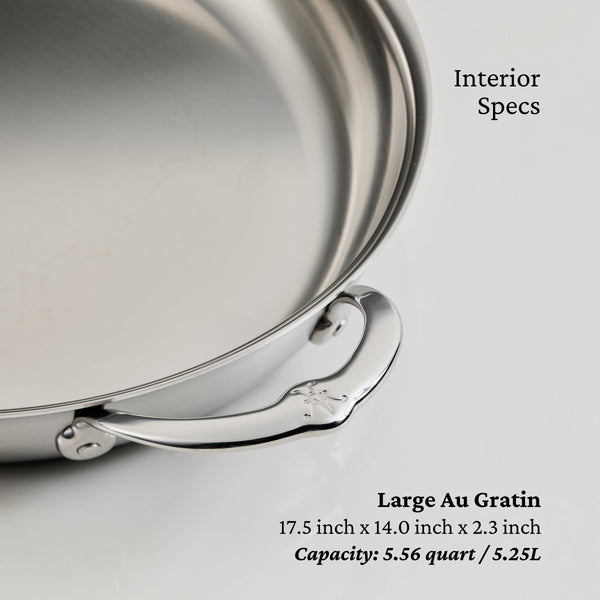 Hestan Provisions Large Clad Stainless Steel Oval Roaster (31723) - iFoodservice Online