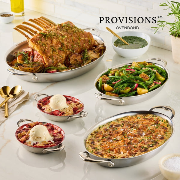 Hestan Provisions Medium Clad Stainless Steel Oval Au Gratin (31722) - iFoodservice Online