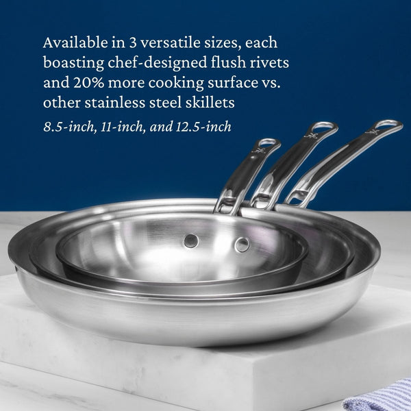 Hestan Thomas Keller Insignia™ 2-Piece Stainless Steel Skillet Set (11" & 12.5") (31013) - iFoodservice Online