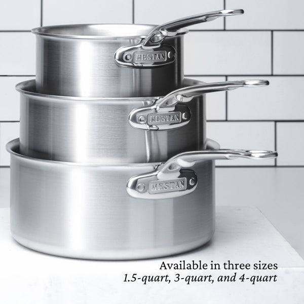Hestan Thomas Keller Insignia™ 4-Quart Stainless Steel Saucepan with Helper Handle (31019) - iFoodservice Online