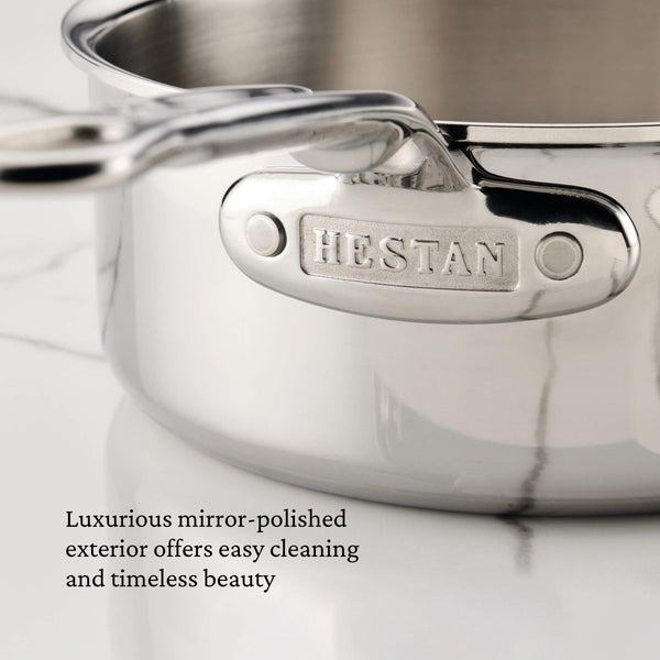 Hestan V1: ProBond® Luxe 5-Piece Professional Clad Stainless Steel Cookware Set (8.5”skillet, 3qt saucepans, and 3.5qt sauté) (31767) - iFoodservice Online