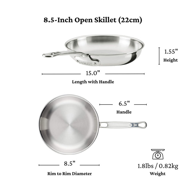 Hestan V1: ProBond® Luxe 5-Piece Professional Clad Stainless Steel Cookware Set (8.5”skillet, 3qt saucepans, and 3.5qt sauté) (31767) - iFoodservice Online