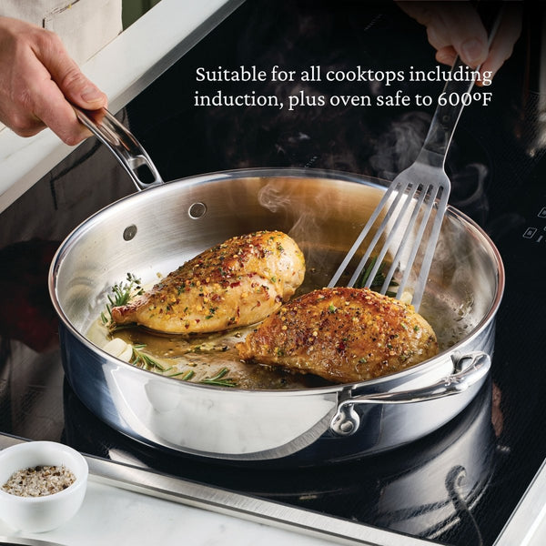 Hestan V2: ProBond® Luxe 5-Piece Professional Clad Stainless Steel Skillet Set 5-Piece Set (11”skillet, 2qt saucepans, and 3.5qt sauté) (31850) - iFoodservice Online