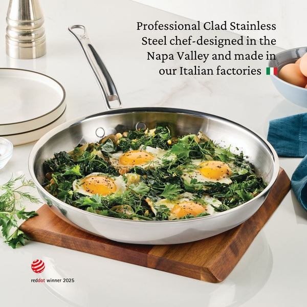 Hestan V2: ProBond® Luxe 5-Piece Professional Clad Stainless Steel Skillet Set 5-Piece Set (11”skillet, 2qt saucepans, and 3.5qt sauté) (31850) - iFoodservice Online