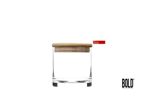 Hospitality Bold Cayman 8.25" Bartop Canister W/ Bamboo Top Pack of 1 (HUW150 - 001) - iFoodservice Online