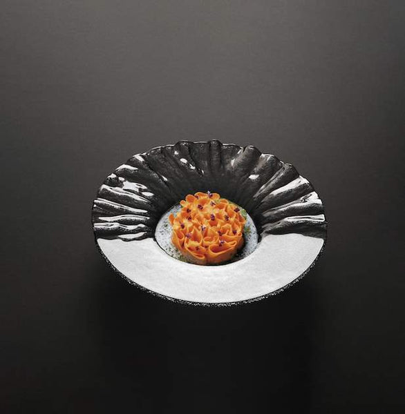 Purasangre Plates/Trays Vidrio Plate Pasta Pravia Black 11.81x2.36 in (4Mm) - P605040A - iFoodservice Online