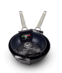 Risoli Deep Frypan 18/10 Stainless Steel Handle Black Plus - Bottom Thickness 6mm (OP104HT/TP32) - iFoodservice Online