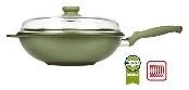 Risoli Dr. Green® Induction Wok With Glass Lid & Bakelite Handle (00081DRIN/32) - iFoodservice Online
